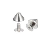 Rivet décoratif SOURCING MAP 20 Kits 9x6mm Rivets Conique Vis Arrière Solides Cuir Goujons pour Bricolage Argenté