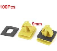 Rivet en plastique Fastener Expansion garniture porte Clips garde-boue pare-choc de voiture 100pcs Jaune