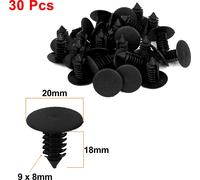 Rivet en plastique Trou 9mm x 8mm Clips Retenue pour pare-chocs garde-boue de voiture 30pcs