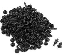 Rivet en Plastique Trou de 6mm Dia Tige-Poussoir Clips Agrafe Noir pour Pare-boue de Voiture 100Pcs