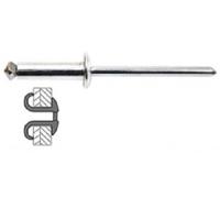 Techman - 50 rivets éclatés alu / acier à tête plate Ø 4 x 16 mm