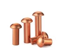 Rivet plein en aluminium, 2-100 pièces M2 .5 M3 M4 M5 M6 M8 capuchon à tête de bouton Rivets solides en cuivre(25mm,M8-2pcs)