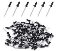 Rivet Pop Rivets Plaque Immatriculation Noir Aluminium pour Pince a Rivet 100 Pcs Rivets Aveugles Rivet 4 mm x 10 mm Rivet Inox Plein Alu Pop Tete Large pour Métal Bois Plastique (4 mm x 10 mm)