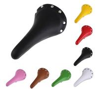 Rivet PU Cuir pour Selle de Vélo 28cm Pignon Fixe Piste pour Vélo pour | Siège avec coussin en mousse haute densité, base en acier inoxydable pour vélo de route, VTT, marron