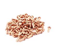 sourcing map 100pcs rivets solides attaches 1/8 "x 5/16" tête ronde en cuivre