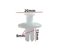 Rivet Universel En Plastique Blanc Arc-En-Ciel Pour Grande Couverture De Voiture",Clip De Fixation À Vis,Plafond De Toit,Grande Structure Mixte,6 000,8mm,"6mm - Type 20pcs 8mm White