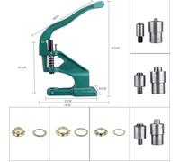 Riveteuse Machine Pince à Oeillets Professionnelle Presse Manuelle à Crémaillère avec 3 Matrices et 900 Oeillets 6mm/10mm/12mm-HUA