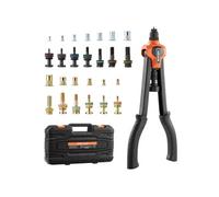 Riveteuse Manuelle 42 cm Kit d'Outils à Riveter 13 Mandrins 130 Ecrous