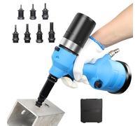 Riveteuse pneumatique hydraulique robuste, kit de riveteuse pop M3-M12 à course réglable, outil d'installation d'inserts de rivet pneumatique avec poignée ergonomique, pour la construction