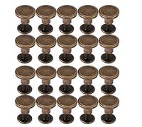 Rivets, 20pcs Tête Plate Cuivre Laiton Vis écrous Clous Rivets Accessoire de Capuchon en Cuir (6,5 mm)
