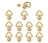 Rivets à Anneau en D, Rivets à Anneau de Traction en Laiton Goujons Rivets à Anneau de Traction en Forme de D Rouille de Qualité Supérieure pour Sacs de Bricolage Ceintures Étuis