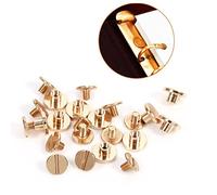 Rivets à clous en laiton, Chevilles décoratives dorées pour ceinture cuir DIY 10sets 5/6,5/8 mm (5 mm) for fournitures de bureau