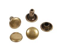 Rivets à double capuchon 8 x 8 mm, rivets rapides 100 pièces, rivets décoratifs à tête ronde Rivets en cuir, goujons métalliques tubulaires pour réparations pour(Qinggu)