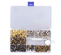 Rivets à double capuchon de 360pcs | Tarnish - Salles de cuivre en alliage alternatif sécurisé pour artisanat en cuir | Plonds métalliques tubulaires de 6 mm et 8 mm avec pince /