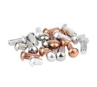 Rivets à tête bombée en aluminium massif, moletés, GB827 M2-M4 3mm-20mm tête de bouton rivet moleté cuivre aluminium acier inoxydable 20-300 pièces(8mm,Copper M2 100pcs)