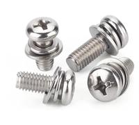 Rivets à vis Écrous et boulons carrés, 10 à 50 pièces M1.6 M2 M2.5 M3 M4 M5 M6 M8 304, vis à tête cylindrique, rondelle plate, joint à ressort, boulon d'assemblage