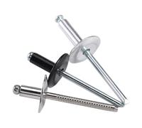 Rivets Aveugles à Bride Bouchon à grande bride en aluminium et acier inoxydable M3.2-M5, extrémité ouverte, Rivet aveugle, tête de dôme auto-obturante pour Connexion(White Aluminum,20Pcs M5x12)