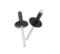 Rivets aveugles à tête large, Rivets aveugles en aluminium à grande tête bride, noirs, plusieurs tailles, 30/50 pièces(50pcs,4.0x14x12mm)