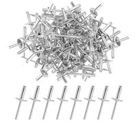 Rivets Aveugles en Aluminiu, Rivets Aveugles à tête large Ø4.8 x16 mm, Pack 100 Rivet Aveugle à Grande Bride Pour Machine à Riveter Pneumatique Ou Manuelle - en Aluminium/Acier
