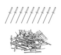 Rivets Aveugles en Aluminium avec Large Tête 4.8mm x 12mm, Paquet de 50 Rivets Pop Solides et Résistants, Idéal pour Riveteuse, Bâtiments, Nautisme et Automobile