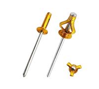 Rivets aveugles en aluminium, Rivets Pop aveugles à trois volets, en aluminium et acier, 4.0mm de diamètre, 4x1 5/18mm for plastique souple doré, 20/50/500 pièces(4x15mm Golden,20Pcs)