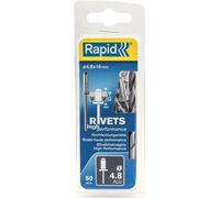 Rivets aveugles Universal Ø 4,8 x 16mm avec mèche50 pcs. Blister Rapid