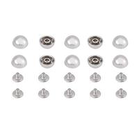 Rivets Champignons pour Cuir 12mm Noir et Argent, 20 Pièces Boutons Pression Vis pour Maroquinerie, Ceinture, Sac à Main, Portefeuille et Projets DIY Artisanat