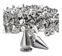 Rivets coniques ronds en métal argenté, clous et pointes for bricolage de vêtements en cuir, Rivet à vis, accessoires for vêtements, 200/10 pièces(20pcs)