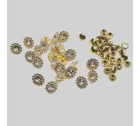 Rivets de tournesol en cristal de 11 mm, clous de diamant pour l'artisanat du cuir, accessoires de couture en cuir, 50 ensembles-argent,11mm