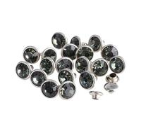 Rivets en strass transparents, Rivets strass 100 pièces 6-8mm multicolore(Black Diamond,6MM)