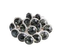 Rivets en strass transparents, Rivets Strass Multicolores 6mm/8mm Paquet de 100/200(Black Diamond,8mm-100Sets)