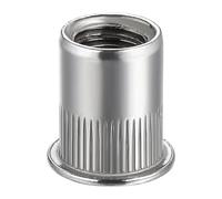 Rivets Fileté Écrou à rivets à tête plate en acier inoxydable 304, insert fileté, capuchon de noix M3-M12(Bluewhite zinc,M6 (20Pcs))