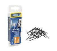 Rapid Rivets étanches 5000401 Ø 4 x 16 mm 50 pièces Gris avec foret inclus