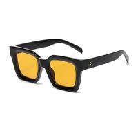 Rivets Lunettes de soleil vintage pour homme Nuances de mode UV400 pour femmes Lunettes de soleil dégradées, noir jaune, taille unique 2026