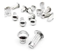 Rivets pleins à tête de brasero moletés, Plaque signalétique Rivet solide M2-M4 en alliage d'aluminium GB827, tête de bouton, tige moletée, 100 pièces(5mm,M3)