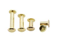 Rivets pour cuir, vis à tête bombée, Poteaux à vis for Rivets en cuir multicolores OD 5mm, plusieurs longueurs, paquet de pièces(Brass,20MM (10PCS)-OD 5MM)