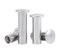 Rivets semi-tubulaires à tête plate ronde en acier inoxydable 304, tige semi-creuse, M5, M6, M8, M10(15mm,M5-10pcs)