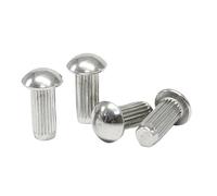 Rivets solides à tête ronde en cuivre, Assortiment de rivets solides à tête ronde moletée en acier inoxydable 304 M2-M5, tige 3 16 mm(M4(10pcs),14mm)