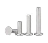 Rivets solides à tête ronde en cuivre, Lot de 5/10/50 rivets solides auto-bloquants à tête plate et fine en aluminium GB109, M2 M8(12mm,50pcs M2)