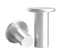 Rivets solides à tête ronde en cuivre, Rivets à frapper solides en aluminium GB109 tête plate, plusieurs tailles, paquet de 335(M8 (5pcs),4mm)