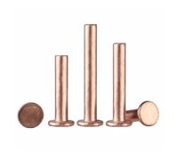 Rivets solides à tête ronde en cuivre, Rivets à tête plate en cuivre massif GB109 M2-M8 x 3-30 mm, paquet de 157(M3 (20pcs),8mm)
