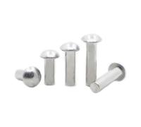 Rivets solides à tête ronde en cuivre, Rivets à tête ronde auto-bloquants en alliage d'aluminium M2-M8 x 3-40 mm, GB867, lot de 205 pièces(35mm,M6 10pcs)