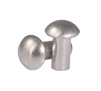 Rivets solides, Assortiment de rivets à tête ronde massifs en aluminium argentés M2-M8(M2x5mm)