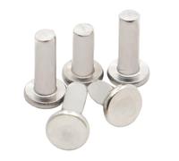 Rivets solides, Rivets auto-enfichables à tête ronde plate en acier inoxydable 304 M2-M6 GB109, paquet de 145 pièces(35mm,M3 20pcs)