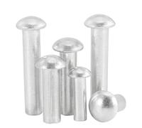 Rivets solides, Rivets solides à tête ronde en alliage d'aluminium, plusieurs tailles, plusieurs longueurs, à frapper à la main, auto-bloquants(10mm,M2 (200pcs))