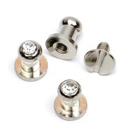 Rivets strass 120 ensembles/lot A pierre de verre diamant strass 5 * 7 * 8mm rivets à vis en laiton bouton artisanat en cuir for chaussures d'artisanat en cuir(Nickel)