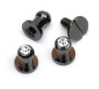Rivets strass 120 ensembles/lot A pierre de verre diamant strass 5 * 7 * 8mm rivets à vis en laiton bouton artisanat en cuir for chaussures d'artisanat en cuir(Black Nickel)