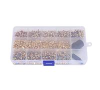 Rivets strass en cristal avec ensemble d’outils de pressage manuel, rivets décoratifs en laiton pour cuir, sacs, vêtements et chaussures, 9 couleurs, rivets de 6 mm avec boîte de
