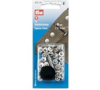 Rivets tubulaires laiton pour épaisseur du tissu 4 - 6 mm argent