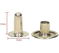 Rivets tubulaires courts, 8 mm, 20 pièce nickelés